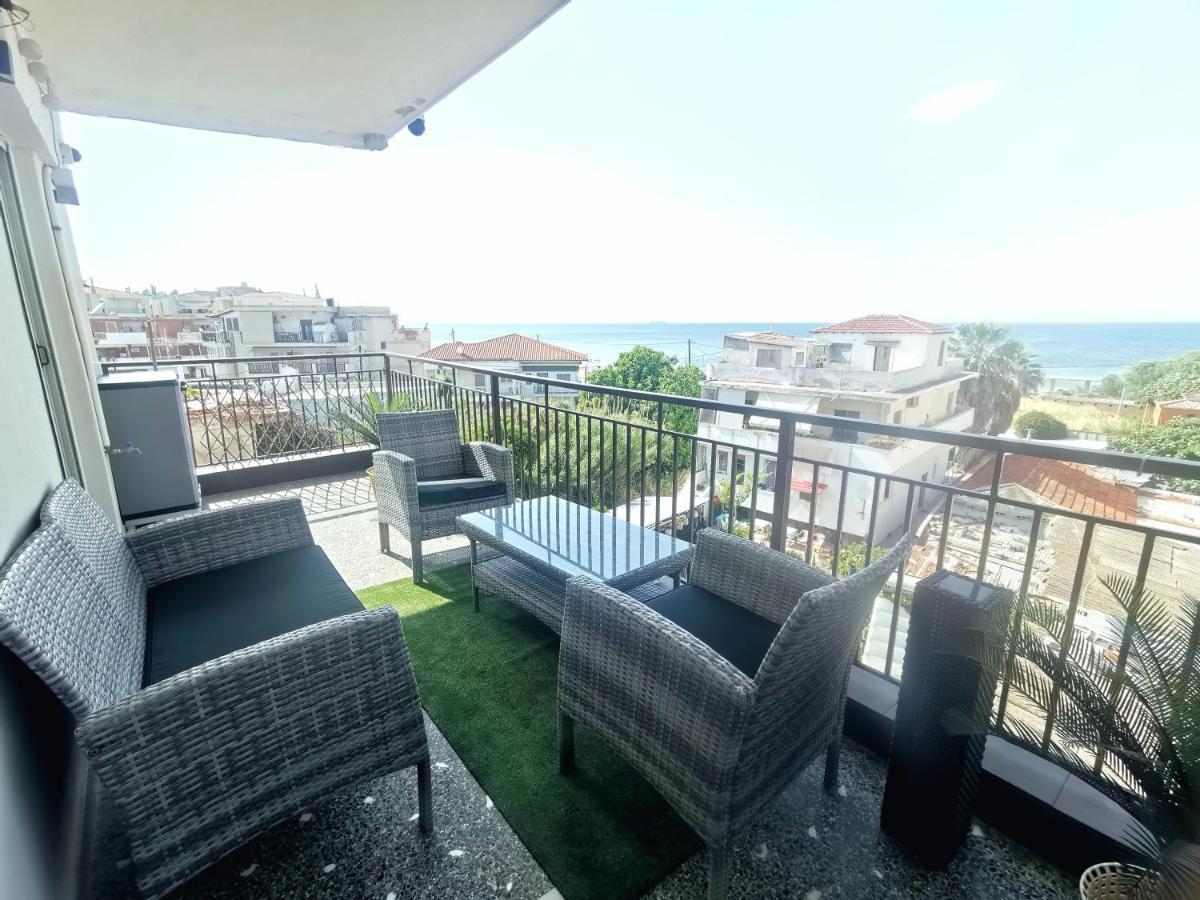 Pure Bliss Luxury Beachfront Apartment With Panoramic Sea Views, Electric Bbq, Gym Equipment And More Agia Trias Exteriör bild